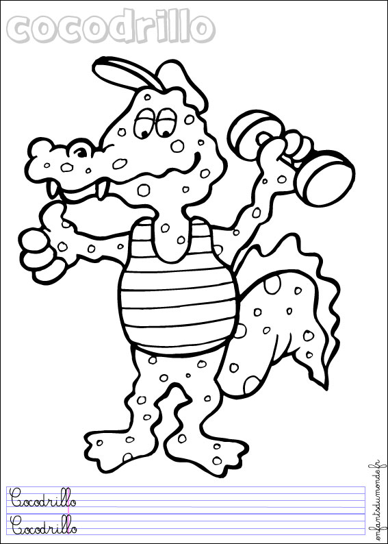 coloriage crocodile 2